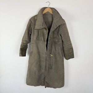 Anthropologie Eairth Green Infugao Trench Coat Cotton/Pineapple Fiber